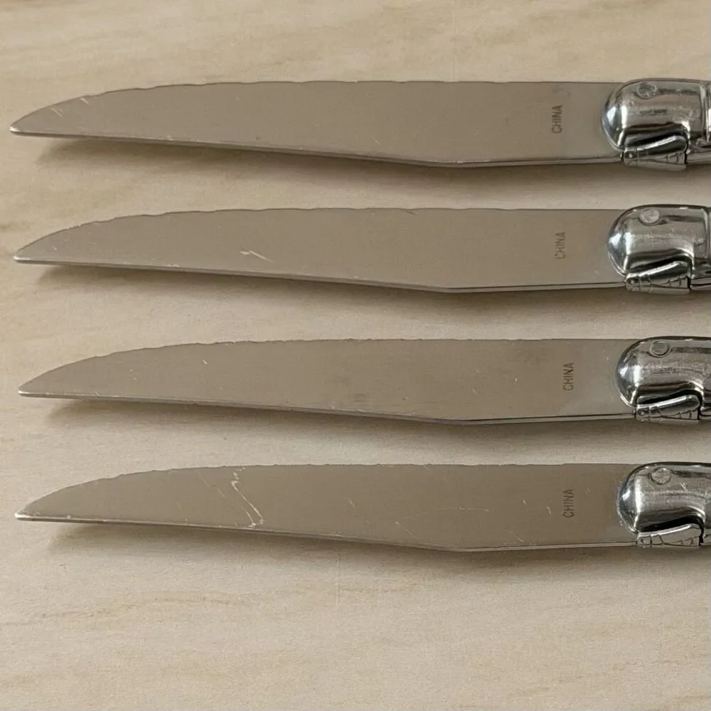 4pc Sabatier Laguiole Steak Knives 9 1/8” Stainless Hollow Handle France